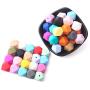 baby love home 50pcs 17mm 25colors DIY Silicone Beads for Teether Mix Color Hexagon DIY Necklace/Bracelet Baby Teething Beads