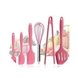 6pcs Pink kitchenware Silicone Kitchen Cooking Tools Durable Cooking Utensils Eco-friendly Kitchen Baking Tools