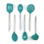 JunbosiKitchenware Spatula Set Non-Stick Pan Silicone Shovel Soup Spoon Fishing Fence Scoop Silicone Kitchenware Six-Piece Set