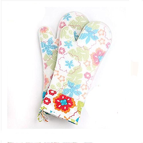 GuiXinWeiHeng shoutao Silicone Plus Cotton oven insulated gloves, high temperature resistant kitchen baking gloves, 3