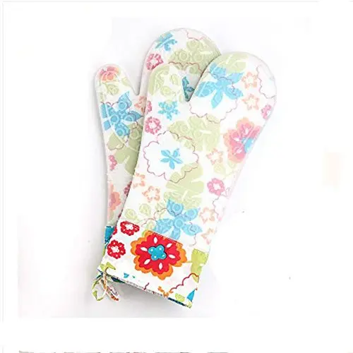 GuiXinWeiHeng shoutao Silicone Plus Cotton oven insulated gloves, high temperature resistant kitchen baking gloves, 3