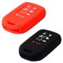 Velsman 7 Buttons Key FOB Silicone Cover Case Protector Keyless Entry Case Holder Compatible with 2018 2019 Honda Odyssey Elite - Free Wrist Strap (Black and Red)