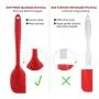 Silicone kitchenware 6-piece Red Silicone Baking Set Durable Silicone Heat-resistant 480°F Seamless Non-stick Kitchen Mixing Cooking Baking Utensils Durable Easy To Clean Kitchenware Set
