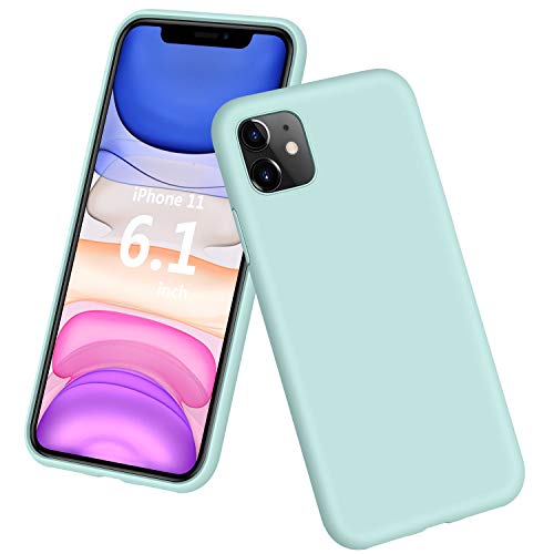 DTTO iPhone 11 Case, [Romance Series] Full Covered Shockproof Silicone Cover [Enhanced Camera and Screen Protection] with Honeycomb Grid Pattern Cushion for Apple iPhone 11 6.1” 2019, Mint Green