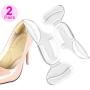 Heel Cushions-Heel Grips/High Heel Pads Inserts, Silicone Shoe Pads for Anti-Slip Heel Grips Inserts Liners Arch Support Foot Insoles , Back of Heel Protector - 2 Pairs (Transparent)