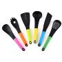 Hjyi Silicone Kitchen Cooking Nylon kitchenware multifunctional cooking spoon shovel kitchen tool spoon set (6-piece set)