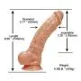 FULLLIGHT TECH 10" Premium Silicone Realistic Big Dildo with Suction Cup & Balls Women Sex Toy Free Sexual Lube Get (Flesh)