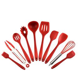 YWT Silicone Kitchen 10 Piece Set-Nonstick Cookware Silicone Kitchenware Set Cooking Shovel Spoon Tool Kitchenware Set No BPA Dishwasher Safety