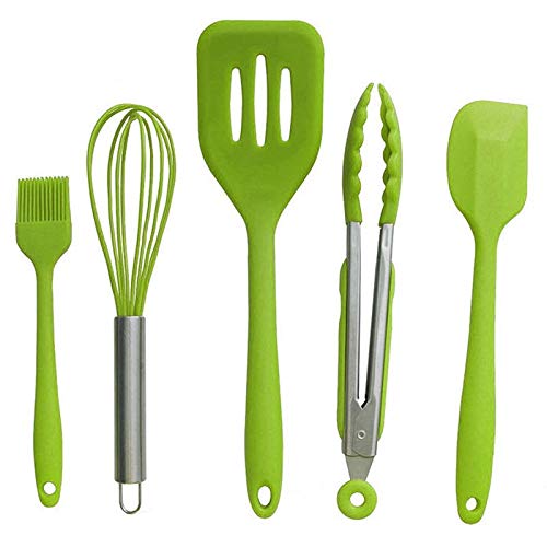 Professional Sdfc 10 Pcs Kitchenware Silicone Heat Resistant Cooking Utensils Non, Silicone Spoon Long - Heated Rubber Mat, Silicone Spatula Small, Silicone Pancake Turner, Rubber Spoon Spatula