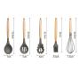 Kitchen Utensil Set Silicone 9 Piece Silicone Kitchenware Gadget Wooden Handle Kitchen Spatula Set Shovel Spoon Home Kitchen Tools