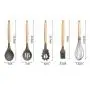 Kitchen Utensil Set Silicone 9 Piece Silicone Kitchenware Gadget Wooden Handle Kitchen Spatula Set Shovel Spoon Home Kitchen Tools
