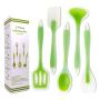 Yuybei-Home Silicone kitchenware 5-Piece Silicone Kitchen Utensils Cooking Utensils Set for Nonstick Cookware Includes Slotted Turner Deep Soup Ladle and More Nonstick Heat Resistant Tools