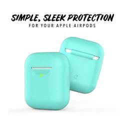 PodSkinz AirPods 2 & 1 Case [Front LED Visible] Protective Silicone Cover and Skin Compatible with Apple AirPods (Diamond Blue)