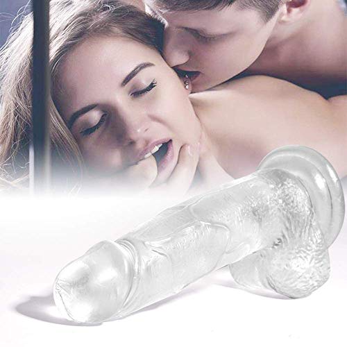 Penis Realistic Dildo Crystal Textured Extension Reusable Silicone for Couple Adult Sex Toys for Men Clear