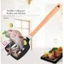 Silicone Kitchenware 8-Piece Set of Silicone Handle with Wooden Handle Non-Stick Shovel Spoon Set High-Temperature Cooking Kitchen Tool Set, pink