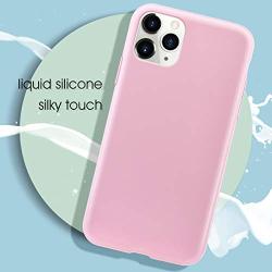 MILPROX iPhone 11 Pro Case with Screen Protector, Liquid Silicone Gel Rubber Shockproof Slim Shell with Soft Microfiber Cloth Lining Cushion Cover for iPhone 11 Pro 5.8 inch (2019)-Pink