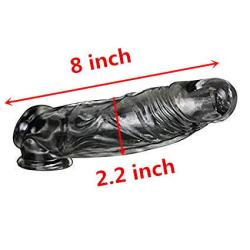 Length Extra Girth Silicone Realistic Sleeve Extension Extender Toy for Men, Couples, 8 inch