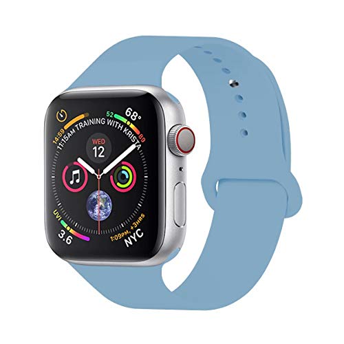 YANCH Compatible with for Apple Watch Band 38mm 42mm 40mm 44mm, Soft Silicone Sport Band Replacement Wrist Strap Compatible with for iWatch Series 4/3/2/1, Nike+,Sport,Edition