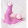 Pink Wearable Remote Control G-Spot, Clitoris & Anal Waterproof Silicone Butterfly Vibrator Dildo Adult Sex Toy