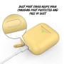 PodSkinz AirPods 2 & 1 Case [Front LED Visible] Protective Silicone Cover and Skin Compatible with Apple AirPods (Pastel Yellow)