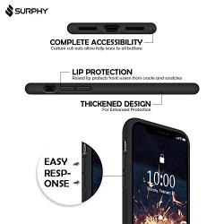 SURPHY Silicone Case Compatible with iPhone 11 Case 6.1 inch, Liquid Silicone Full Body Thickening Design Phone Case (with Microfiber Lining) for iPhone 11 6.1 2019, Black