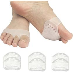 Metatarsal Pads for Women, 3 Pairs Transparent Breathable Gel Metatarsal Cushions, Metatarsal Foot Pads for Pain Relief Ball of Foot Cushions