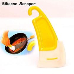 Cleaning Scraper,Maserfaliw Silicone Fry Pan Dish Non-stick Oil Cleaning Scraper Spatula Brush Kitchen Tool, Can Be Carried At Home Or On The Go.