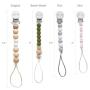 Modern Pacifier Clip for Baby - 100% BPA Free Silicone Beads (Natural) Binky Holder for Newborn - Infant Baby Shower Gift - Universal fit MAM - Philips Avent
