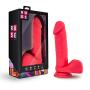 8" Realistic Veiny Long Dildo - Bright Cock and Balls Dong - Suction Cup Harness Compatible - Sex Toy for Women - Sex Toy for Adults (Cerise)