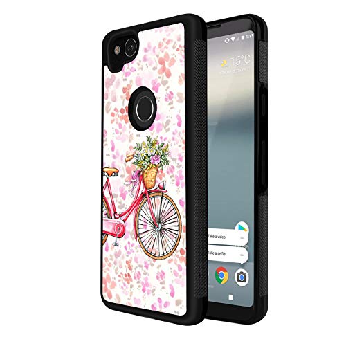 Google Pixel 2 Case,Flexible Soft TPU Cover Shell,Slim Silicone Black Rubber Non-Slip Durable Design Protective Phone Case for Google Pixel 2 -Bicycle