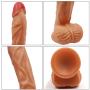 8.85 Inch Realistic Dildo, Body-Safe Material Lifelike Large Penis with Powerful Suction Cup for Hands-Free Play, Flexible Adult Sex Toys for Women
