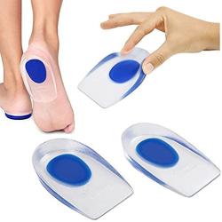 Silicone Gel Heel Cups,Silica Orthotic Gel Pads Cushions Insole for Plantar Fasciitis,Bone Spurs Pain Relief, Sore Heel Pain, Achilles Pain and Foot Care (1 Pair)