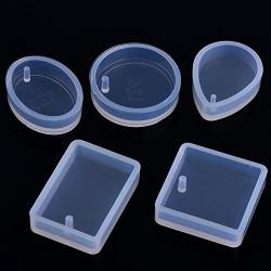 TecUnite 15 Pieces Resin Molds Silicone Pendant Mould for Jewellery DIY and 100 Pieces Eye Screw