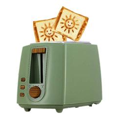 QIN.J.FANG-Kitchen 2 Slices Bread Toaster,household automatic toaster Breakfast spit driver Breakfast Machine,Green
