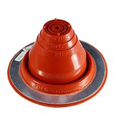 Dektite #1 Red Silicone Metal Roof Pipe Flashing, High Temp, Round Base, Pipe OD 1/4" to 2-1/2"