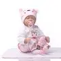 Nicery Reborn Baby Doll Soft Simulation Silicone Vinyl 22inch 55cm Magnetic Mouth Lifelike Boy Girl Toy Pink White Eyes Close 55C075