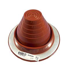 Dektite #3 Red Silicone Metal Roof Pipe Flashing, High Temp, Round Base, Pipe OD 1/4" - 5"