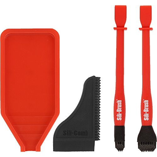 The Complete Silicone Glue Kit, Wood Glue Up 4-Piece Kit, 2 Pack of Silicone Brushes, 1 Tray, 1 Comb. Woodworking Glue Spreader Applicator Set