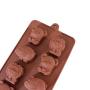 8 Cavities Cake Mould, Bear Hippo Lion Silicone Chocolate Mold Fondant Tray Mold Ice Cube Cake Decorating DIY Kitchenware 2Pcs