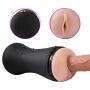 Male Sex Toys, iMiMi  Masturbator Vibrating Cup  with Sexy Moans, Pussy Cup Masturbation Adult Stroker Toys, Fully Automatic with 3D Realistic Vagina and USB Rechargeable for Men (Black)