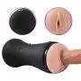 Male Sex Toys, iMiMi  Masturbator Vibrating Cup  with Sexy Moans, Pussy Cup Masturbation Adult Stroker Toys, Fully Automatic with 3D Realistic Vagina and USB Rechargeable for Men (Black)