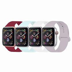 YANCH Compatible with for Apple Watch Band 38mm 42mm 40mm 44mm, Soft Silicone Sport Band Replacement Wrist Strap Compatible with for iWatch Series 4/3/2/1, Nike+,Sport,Edition