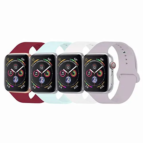 YANCH Compatible with for Apple Watch Band 38mm 42mm 40mm 44mm, Soft Silicone Sport Band Replacement Wrist Strap Compatible with for iWatch Series 4/3/2/1, Nike+,Sport,Edition