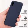 Miracase Liquid Silicone Case Compatible with iPhone Xs (2018)/ iPhone X(2017) 5.8 inch, Gel Rubber Full Body Protection Shockproof Cover Case Drop Protection Case (Navy Blue)