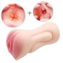 Risareyi Male T-Shirt Silicone Blow-Job Toy,3D Lifelike Oral Massage Cup for Man,Dual Channel Waterproof Toy Underwear