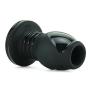 Doc Johnson Platinum Premium Silicone - The Stretch - Hollow Butt Plug - Medium - Black