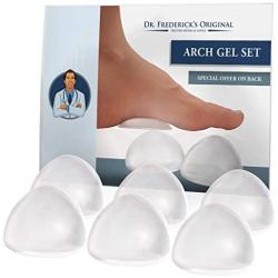 Dr. Fredericks Original Peel & Stick Foot Arch Support Gel Pads - 6 Pieces - High Arch Cushions - Relieves Pain from PES Cavus