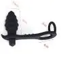Anal Vibrator 10 Speed Prostate Massager Vibrating Anal Plug Silicone Waterproof Sex Toy with Two Erection Enhancing Vibrating Cock Ring and Testis Ring for Woman or Man (G-Spot Stimulation)