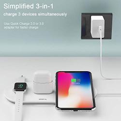 WORDIMA Airpower Wireless Charging Pad, 3-in-1 Multiple Devices Wireless Charger Dock Fast Charge Station Compatible with Airpods1-2,iPhone 8,8 Plus,X,Xr, Xs,Max, iWatch 1-4(Not for Series 5 and OS6)