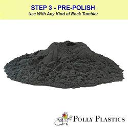 Polly Plastics Rock Tumbler Media Grit Refill, 1 lb Pre-Polish 500 Silicone Carbide Grit, Stage 3 for Tumbling Stones (2 Pack)